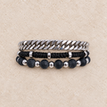 Herenarmband met Natuurlijke Stenen - Zwart