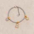 Goudkleurige RVS-bedelarmband – Hearts & Charms