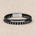 Zwarte Meerlaagse Armband met Kralen