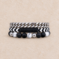 Herenarmband met Natuursteen - Zwart