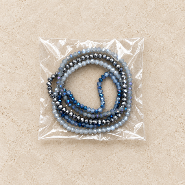 Set Dunne Facet-Kralenarmbandjes - Diverse Kleuren