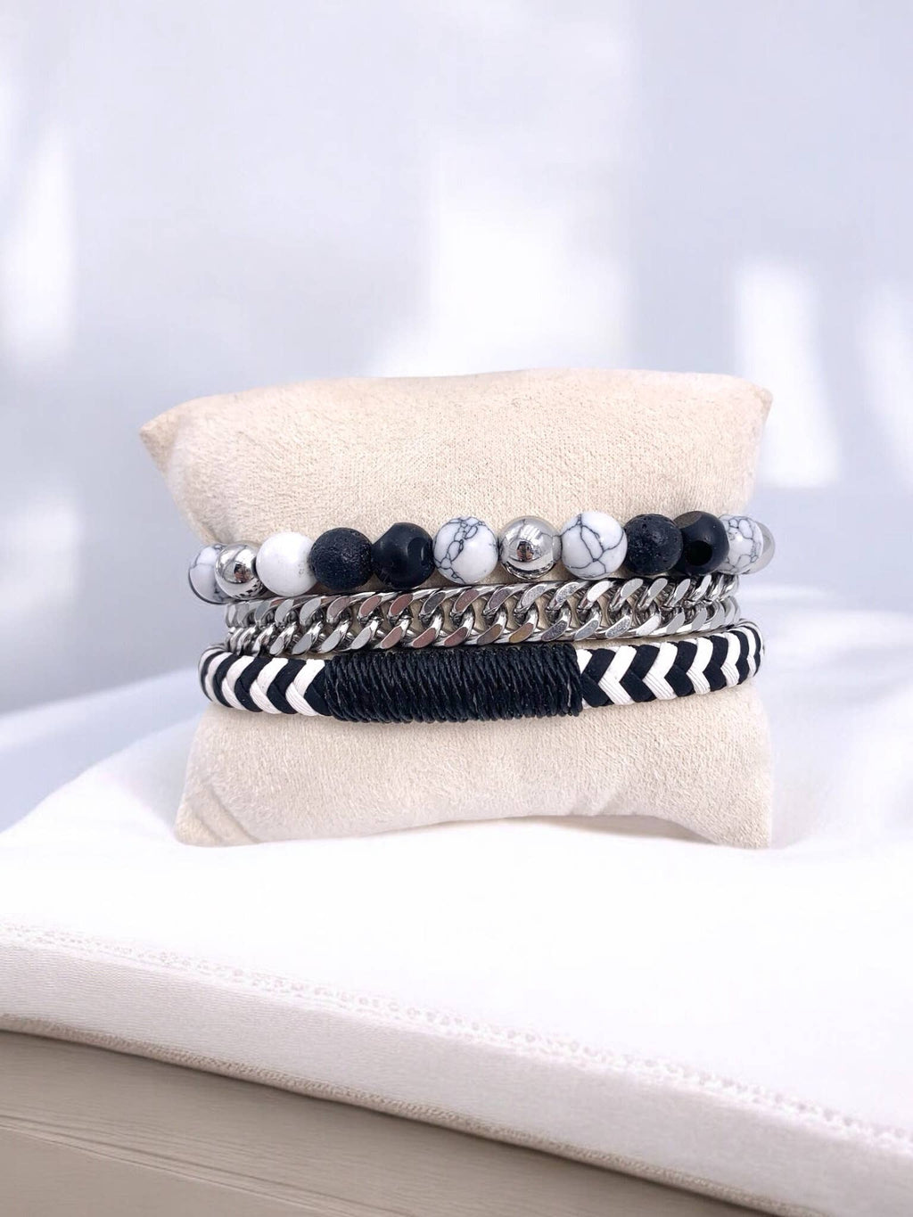 Herenarmband met Natuursteen - Zwart