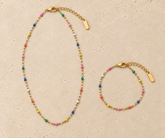 Kleurrijke sieradenset - ketting & armband