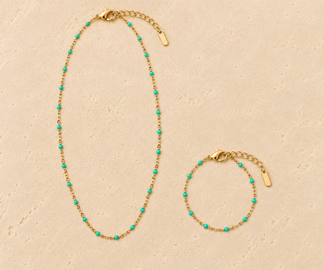 Kleurrijke sieradenset - ketting & armband