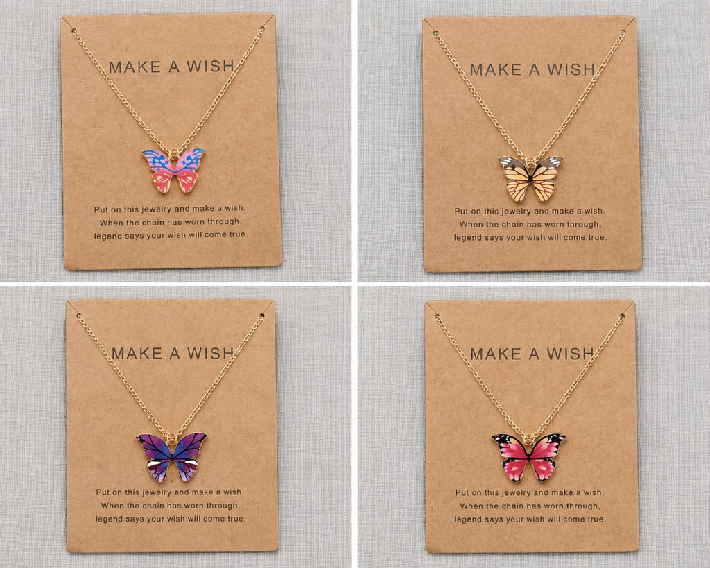 Doe een wens ketting met vlinderhanger