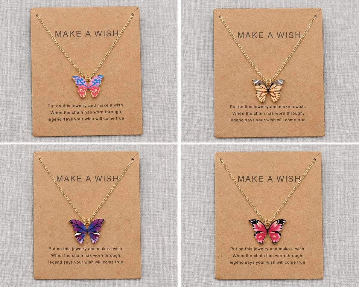 Doe een wens ketting met vlinderhanger